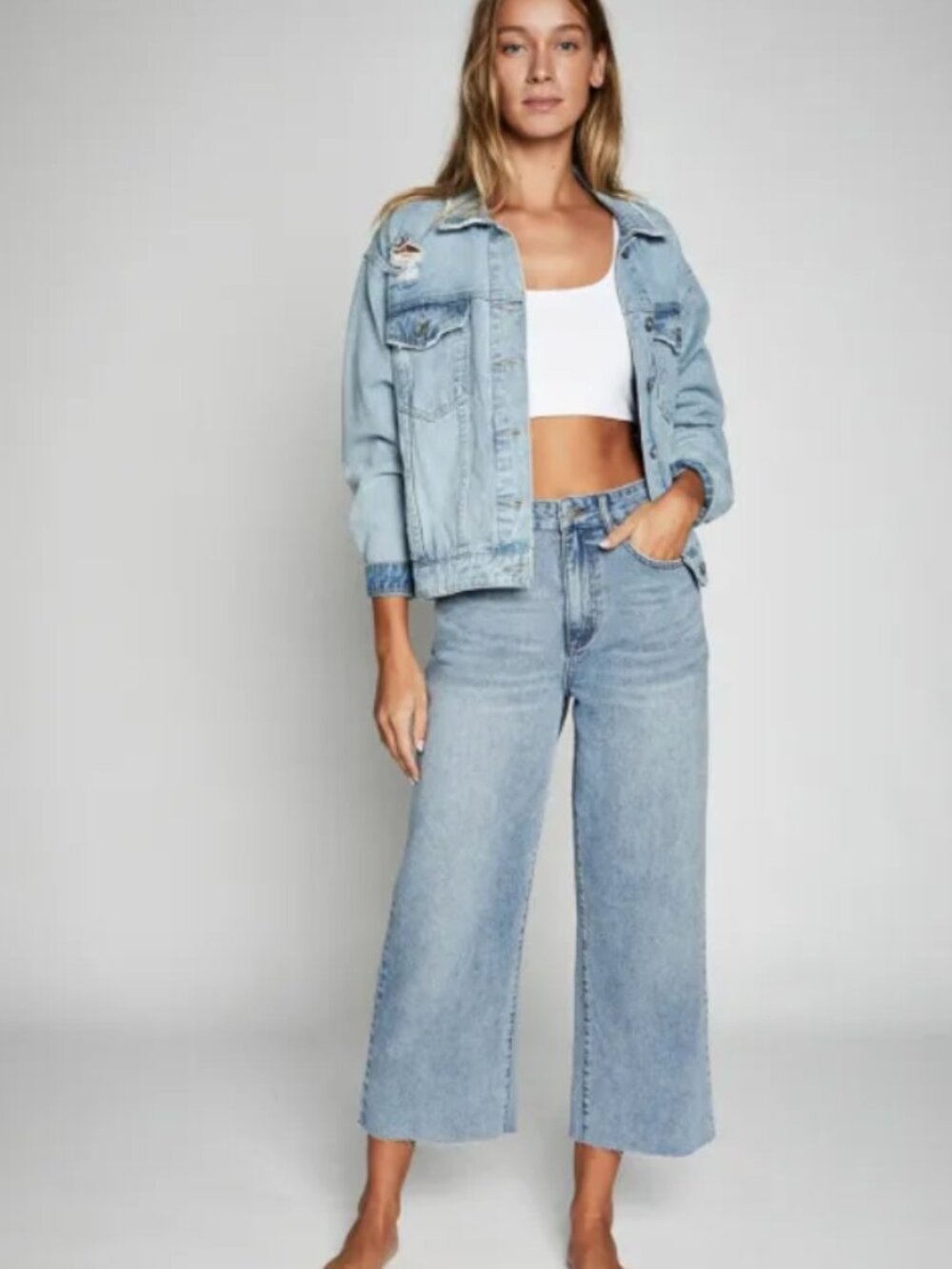 Cotton On Wide Leg Crop Denim Jeans